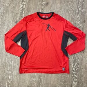 Nike Pro Combat Dri-Fit Fitted Long Sleeve Shirt Red XXL Training Compression